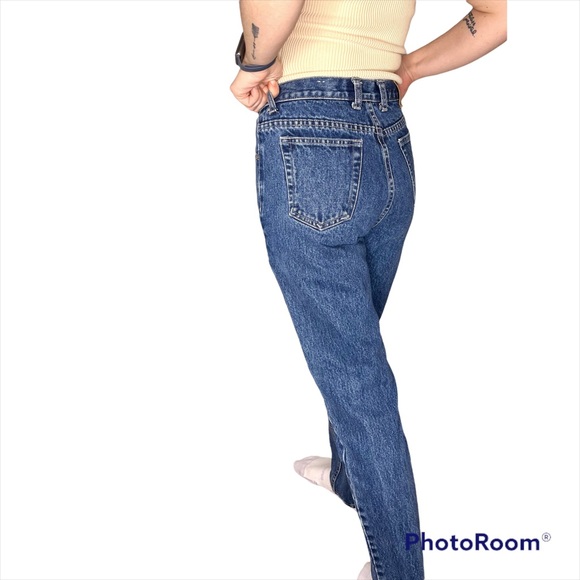 Vintage 90s contrast blue jeans mom jeans size 3/4 FITS LIKE 2 - Picture 5 of 13